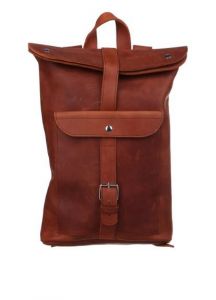 Универсальный кожаный рюкзак коричневый