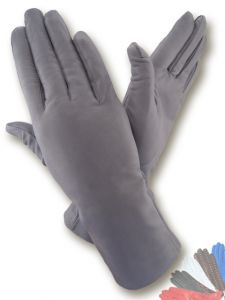 Серые кожаные перчатки