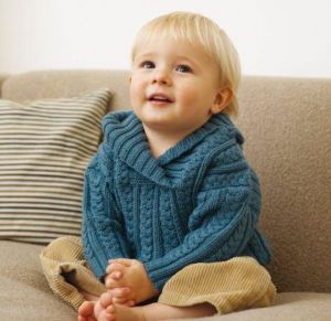 Синий детский свитер из шерсти