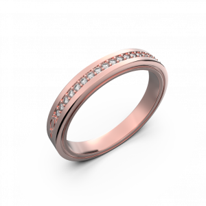 Бриллиантовое обручальное кольцо из розового золота 0,076 карат