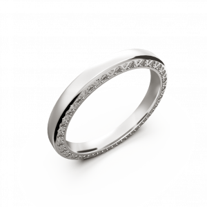 Белое бриллиантовое обручальное кольцо 0,224 карат