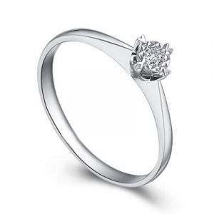 Женское помолвочное кольцо с круглым бриллиантом