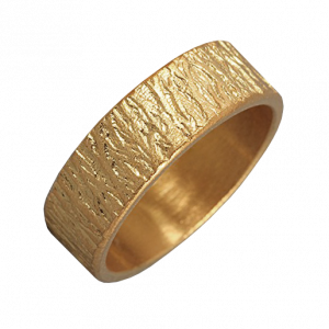 Мужское текстурное кольцо из желтого золота