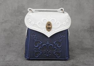 Hand tooled leather purse,