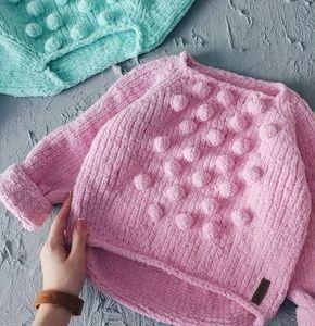 Вязанный свитер для маленькой девочки "Сладкие Сны"