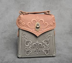 Hand tooled leather purse, 