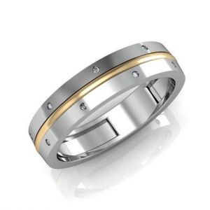 Мужское обручальное кольцо из золота и бриллиантов