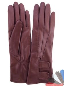 Бордовые кожаные перчатки