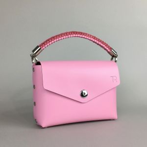 Розовая мини сумка из кожи