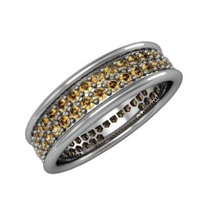 Обручальное кольцо с коньячными бриллиантами