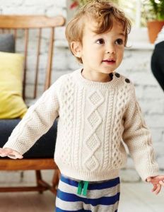 Бежевый вязанный свитер для мальчика