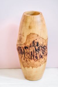 Длинная деревянная ваза рустик