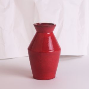 Red ceramic vase