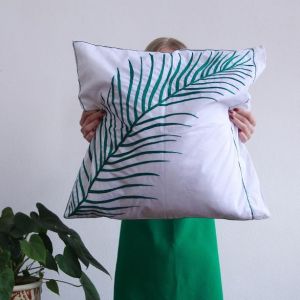Чехол на подушку " Зеленый лист "