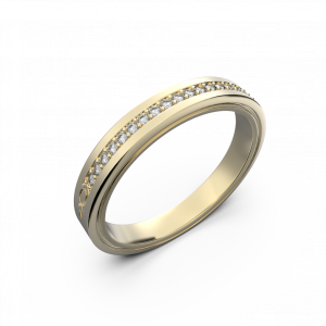 Бриллиантовое обручальное кольцо из желтого золота 0,076 карат