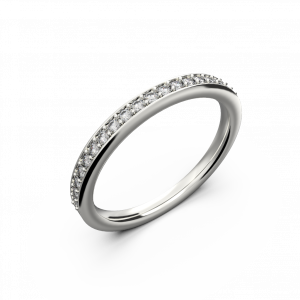 Белое женское обручальное кольцо дорожка с бриллиантами