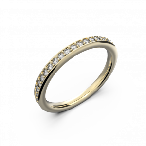 Желтое женское обручальное кольцо дорожка с бриллиантами