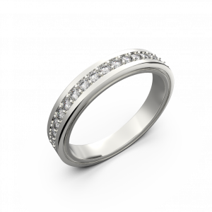 Обручальное кольцо из белого золота с бриллиантами 0,235 карат