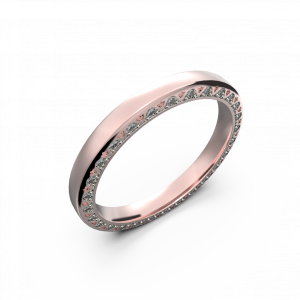 Розовое бриллиантовое обручальное кольцо 0,224 карат