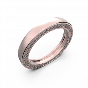 Oбручальное кольцо из розового золота и бриллиантов