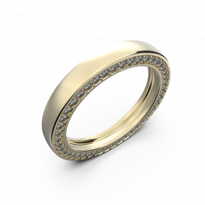 Oбручальное кольцо из желтого золота и бриллиантов
