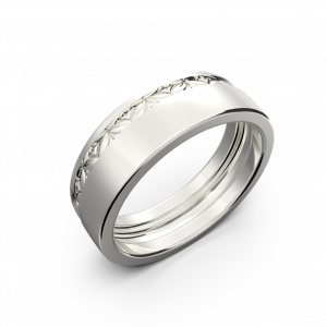 Широкое кольцо из белого золота