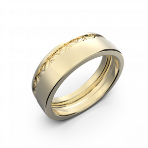 Широкое кольцо из желтого золота