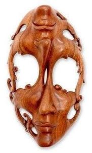 Балийская резная деревянная маска