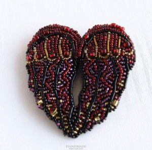 Beaded brooch "Angel wings"