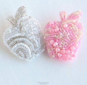 Beaded brooch "Apple of temptation"