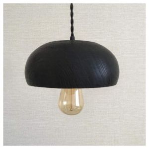 Черная деревянная лампа