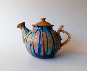 Керамический чайник-заварник "Голубые пастели"