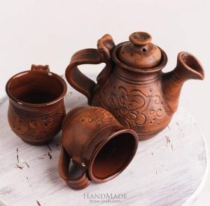 Глиняный чайный набор "Чаепитие по-деревенски"