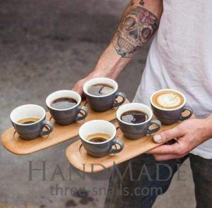 Набор из 2 деревянных подставок для кофейных чашек