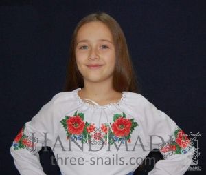 Хлопковая блузка на девочку "Весенний цвет"