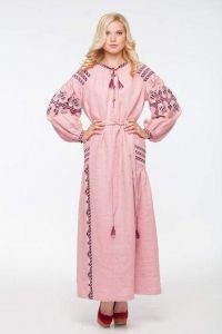Украинское платье с вышивкой "Розовое облачко"