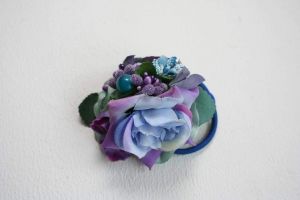 Резинка для волос "Голубые цветы"