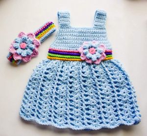 Платье ручной работы с повязкой "Цветочек"