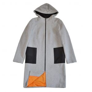 Пальто с карманами "Серый и Оранж"