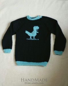 Вязаный детский свитер "Дино"