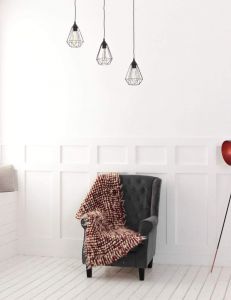 Pure wool red throw for chair "Color diffusion"