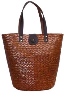 Tall wicker tote bag