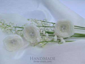 Шпильки для волос "Белые розы"