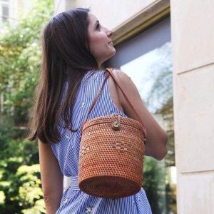 Плетеная корзина-сумка