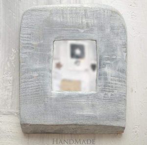 Wooden mirror "White&Gray"