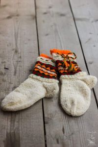 Шерстяные вязаные носки "Эльфы"